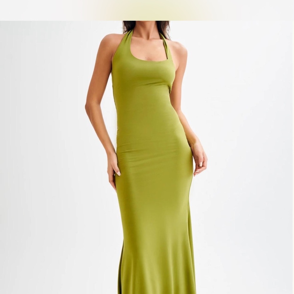 Meshki Green Halter Bodycon Dress for Night Out